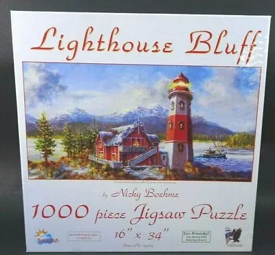 NIB Puzzle SunsOut 'Lighthouse Bluff' 1000 piece Jigsaw Puzzle Factory Sealed - Image 1 of 4