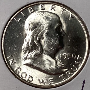 1950 D Franklin Half Dollar, Full Bell Lines - Bild 1 von 2