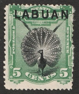 1894 Labuan Sc# 52 - Five Cents, Argus Pheasant Bird. MNG Cv$38.50 - Picture 1 of 1