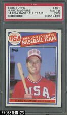 1985 Topps #401 Mark McGwire USA Baseball RC Rookie PSA 9 MINT (OC)