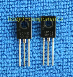10 pares de transistores de potencia BD139/BD140 (10 PIEZAS BD139+10 PIEZAS BD140) TO-126 - Imagen 1 de 1