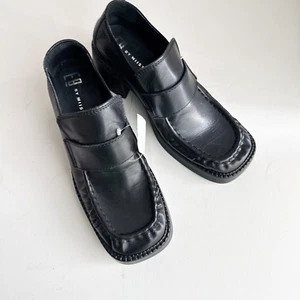 E8 by Miista Black Leather Square Toe Loafers 41 - Picture 1 of 9