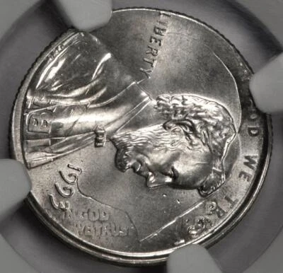 1993 NGC MS66 Cent Struck on Struck Dime Double Denomination Mint Error 2 Heads - Image 1 of 4