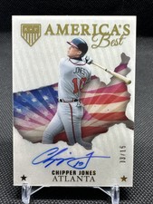 2023 Panini Chronicles Chipper Jones America’s Best Gold On Card Auto /15 Braves