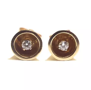 Orecchini a perno oro giallo 14 kt diamanti naturali TONDI 0,20 ct VS1 G 2,5 g ESTATE - Foto 1 di 9