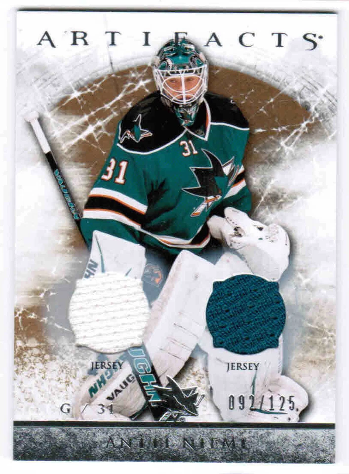 12/13 2012 UPPER DECK ARTIFACTS HKY GOALIE DUAL JERSEY CARDS 101-125 U-Pick List - Image 1 of 1