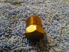 Brass 1/4" Hex Head Plug Yellow Brass