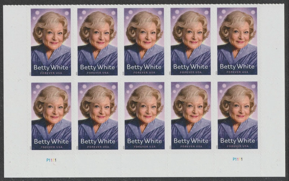 US 5976 Betty White F plate block 10 MNH 2025 - Image 1 of 1