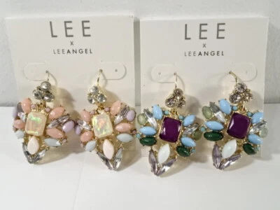 LEE by Lee Angel Caleidoscopio Irridiscente Cristal DORADO Pendientes Colgantes Nuevos con Etiquetas 70 Set 2 Foto 1 de 4