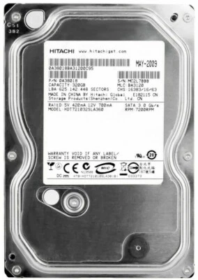 Hard Drive Hitachi Deskstar 7K1000 HDT721032SLA360 7200RPM SATA II 16MB 3.5" - Image 1 of 3