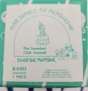 Precious Moments 1988 The Sweetest Club Around B-0103 Porcelain Figurine - Picture 1 of 3