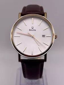 Bulova Men’s Classic Two Tone Watch WR Date Ind. 98H51 New Battery - Picture 1 of 16