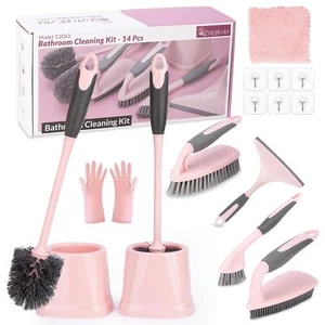 14 Pcs Bathroom Cleaning Tools With Toilet Brush Scrub Brush Cleaning Brush For - Picture 1 of 7