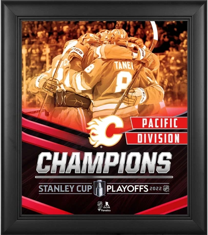 Calgary Flames Framed 15" x 17" 2022 Pacific Division Champions Collage Cover