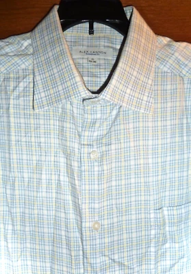 ALEX CANNON - CAMISA ALGODÓN MANGA LARGA A CUADROS AZUL Y AMARILLO - HOMBRE 17 34/35 Foto 1 de 2