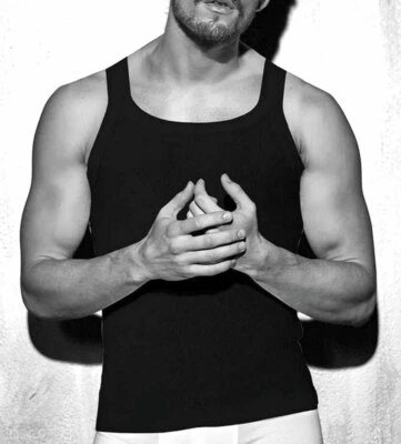 6 Canottiere uomo Enrico Coveri spalla stretta in cotone a costine art ET1105 - Immagine 1 di 4