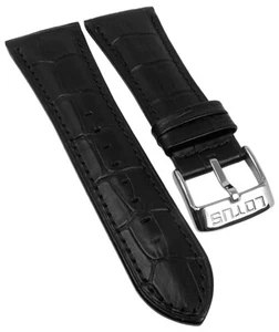 Lotus Ersatzband 28mm Leder schwarz Krokoprägung Ton-in-Ton-Naht 15995/3 15995 - Bild 1 von 4