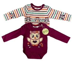 Baby 2er SET Strampler Longsleeve Langarm Shirt bpc weiß lila NEU Größe 56/62 - Picture 1 of 3