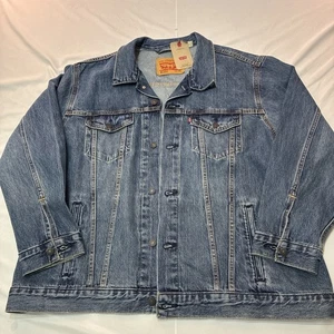 Levi’s Strauss Relaxed Fit Trucker Jacket Medium Wash Men’s XXL NWT - Picture 1 of 22