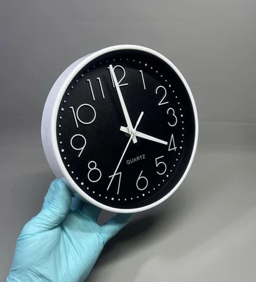 Simple Round Wall Clock Silent & Non Ticking Battery Operated 8 Inch Decorative - Image 1 of 4