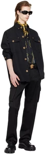 VERSACE- NWT Black Cotton Cargo Pants, Waist 32" - Picture 1 of 7
