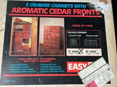 "Cómoda de almacenamiento vintage de madera maciza de cedro con 3 cajones Hope 15""x15""" Foto 1 de 4