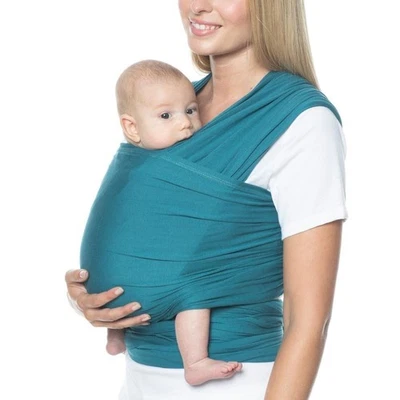 Elastic Baby Wrap Carrier - Secure Baby Sling -Perfect for Newborn Turquoise - Image 1 of 4