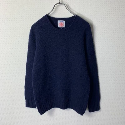 J.PRESS x Shaggy Dog Shetland Wool Sweater M Navy Made in Scotland Crewneck - Image 1 of 4