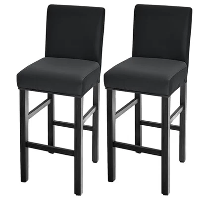 Bar Stool Covers Set of Waterproof Barstool Seat Covers Stretch 2 Dark Grey - Image 1 of 4