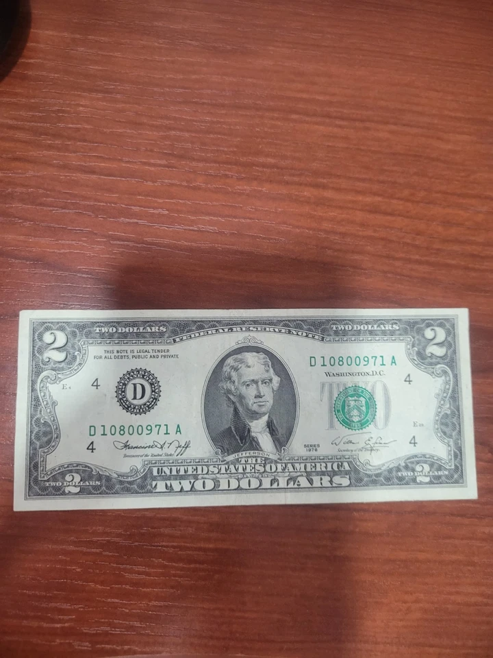 1976 Two $2 Dollar Bill - D10800971A - Image 1 of 4