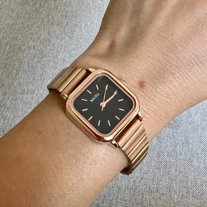 Women's Square Dial Quartz Watch Stainless Steel Strap Casual Fashion - Picture 1 of 19