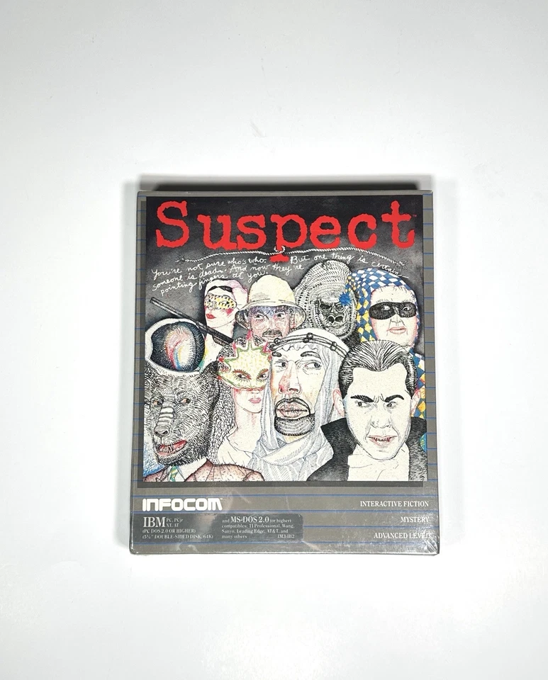 Suspect IBM Commodore 64 C64 Infocom Video Game New Sealed Big Box Mystery RARE - Image 1 of 4