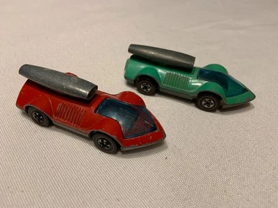 Hot Wheels Redline Rocket Bye Baby 1973 fluorescente verde y rojo Shell promoción Foto 1 de 4
