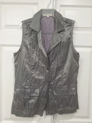 Chaleco de Viaje TravelSmith Arrugado Gris Gunmetal Safari Cachicho Talla L Satinado Foto 1 de 4