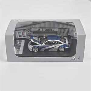 MJ Model 1:64 M3 E46 NFS Silver Blue Diecast Model Car - Picture 1 of 5