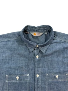 Camisa Carhartt Hombre Azul Denim Clink Manga Larga - Talla Grande - Imagen 1 de 10