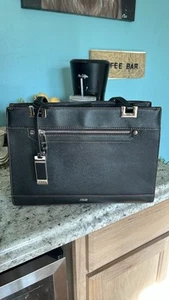 Chaps by Ralph Lauren Black Purse , Two Handle Bag Shoulder Charm Classic Preppy - Picture 1 of 8