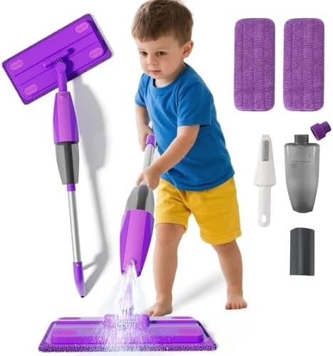 Mop Montessori Kids Toys with Water Sprayer, Pretend Play&Preschool Educational, - image 1 of 4