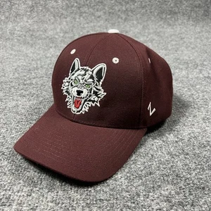 Zephyr Hat Cap Snap Back Maroon Wolf Embroidered Graphic Mens Adjustable Trucker - Picture 1 of 8