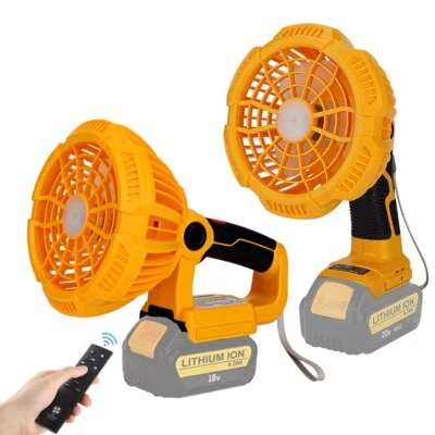 Portable Cordless Fan for DEWALT 14.4V-20V Li-ion Battery LED Remote Control - Image 1 of 4