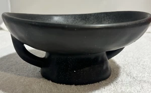 Creative Co-Op Stoneware Bowl with Handle and Base, Black Glaze Free Shipping - Picture 1 of 7