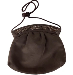 Vintage Fine Arts Tasche New York Perlen Clutch Schultertasche Braun Made Hong Kong - Bild 1 von 7