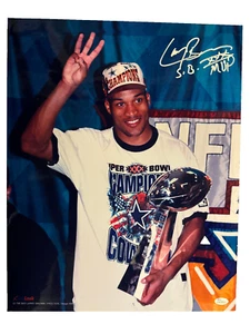 Larry Brown Signed Dallas Cowboys 16x20 Photo Inscribed "S.B. XXX MVP" (JSA COA) - Picture 1 of 2