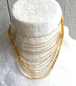 Joan Rivers Gold Tone Multi-Strand Beaded Necklace, Vintage - Picture 1 of 8