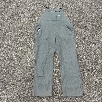 NEW! Carhartt 2XL Hickory Stripe Double Knee Blue Overall Railroad 103042 969 - Image 1 of 4