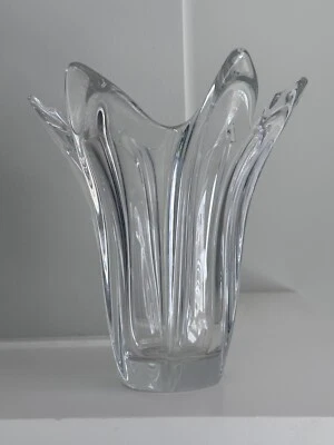 Vaso de cristal ART VANNES vintage 6 pinos 9 pol. - Feito na França - Imagem 1 de 4