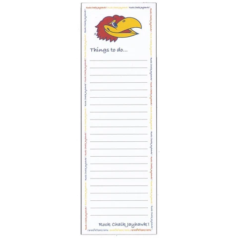 Kansas Jayhawks Magnetic To Do List Pad Cover