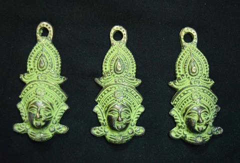 South Dancing Lady Face Wall Hanging Set Handmade Brass Home Wall Decor VR151 Cover
