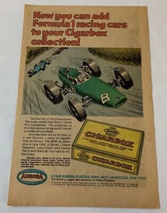 1968 Aurora slot cars ad ~ FORMULA 1 CIGARBOX ~ Formula I BRM - Picture 1 of 1