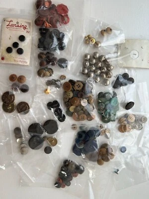 Vintage and Antique Buttons Various Sizes, Material and Styles - Image 1 of 4